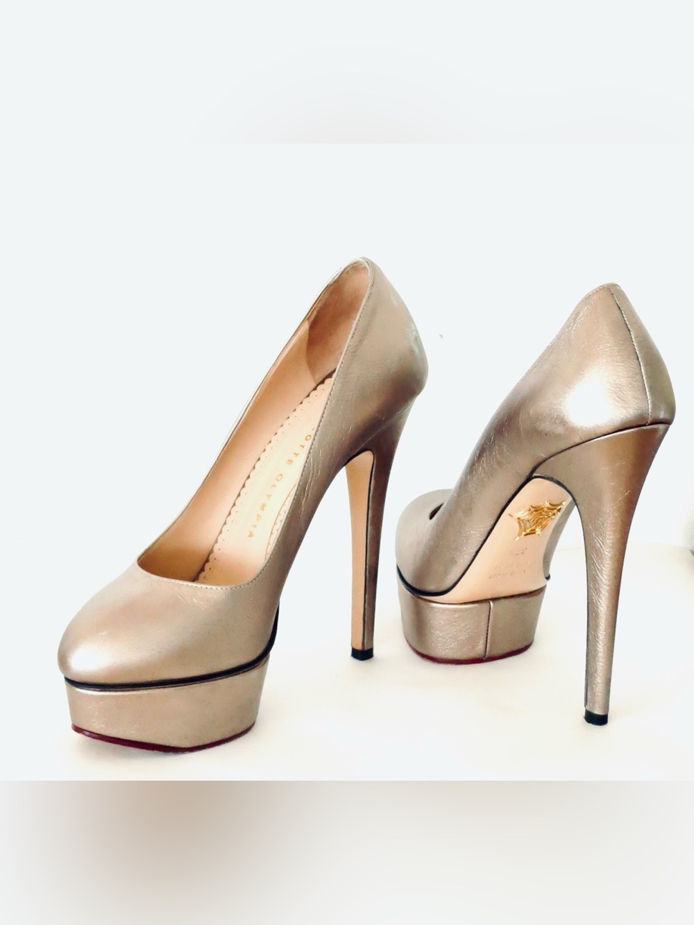 Charlotte Olympia Metallic Gold Platform Stiletto Pump
